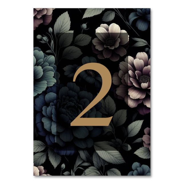 Numeração De Mesa Mesa Floral Azul Moody 2 (Frente)