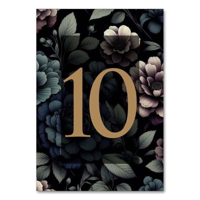 Numeração De Mesa Mesa Floral Blue Moody 10 (Frente)