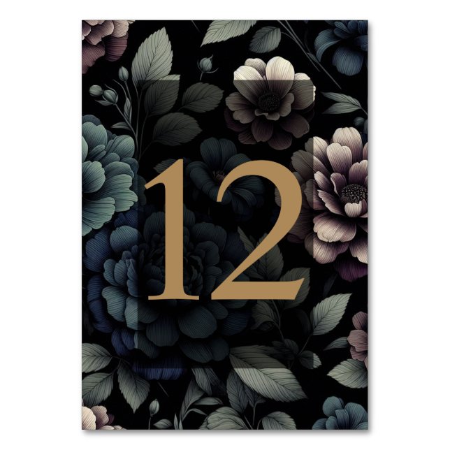 Numeração De Mesa Mesa Floral Blue Moody 12 (Frente)