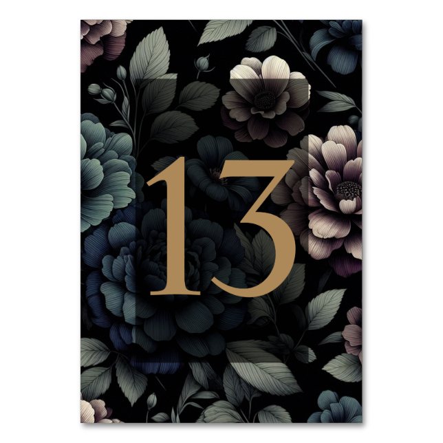 Numeração De Mesa Mesa Floral Blue Moody 13 (Frente)