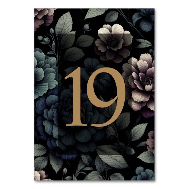 Numeração De Mesa Mesa Floral Blue Moody 19 (Frente)