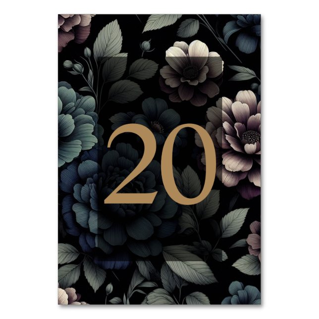 Numeração De Mesa Mesa Floral Blue Moody 20 (Frente)