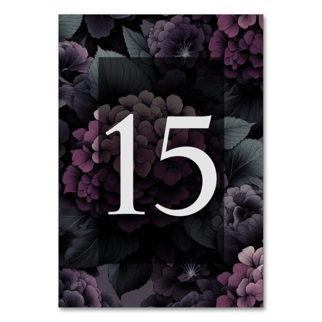 Numeração De Mesa Mesa Floral com Moodo Roxo 15 (Frente)