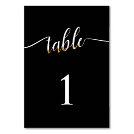Numeração De Mesa Mesa Negra Dourada e Negra Elegante Não