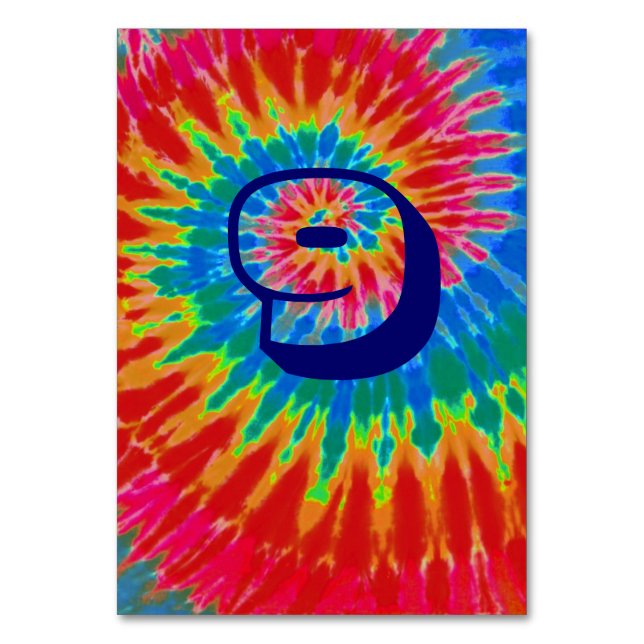 Numeração De Mesa Mesa Nove de Casamento de Tie Dye Spiral (Verso)