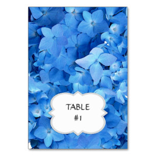 Numeração De Mesa Mesa/Placas de Colocação de Hydrangea azul brilhan