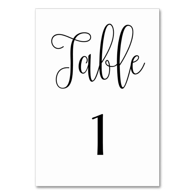 Numeração De Mesa Mesa preta e branca número simples Casamento moder (Frente)