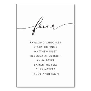 Numeração De Mesa Mesa Quatro de Casamento da Caligrafia Negra Moder