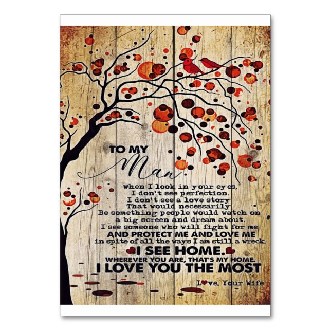 Numeração De Mesa Meu Marido Presente | Carta Para Ele | (Frente)