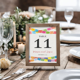 Numeração De Mesa Mexicano Papel Picado Elegante Casamento Boda Colo