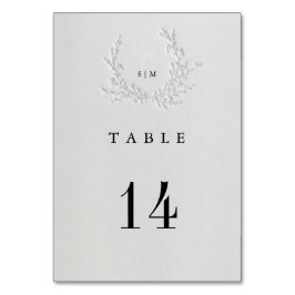 Numeração De Mesa Minimal Faux Blind Deboss Cotton Wedding Table 