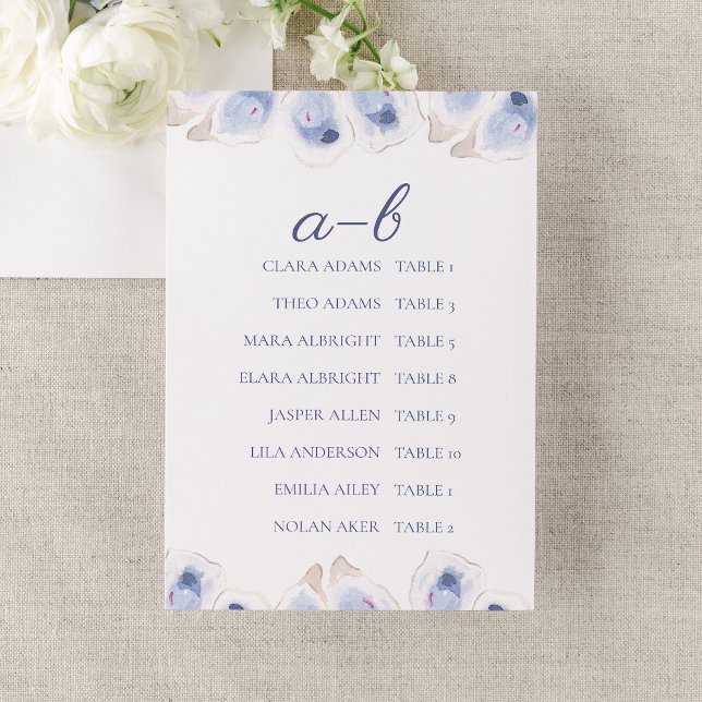 Numeração De Mesa Minimal Oyster Wedding Seating Chart Card (Criador carregado)