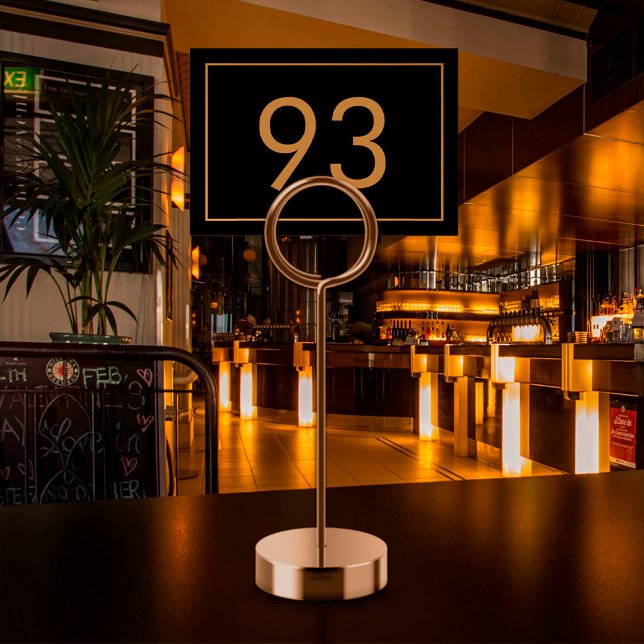 Numeração De Mesa Minimalist Black Gold Text Restaurant  (Minimalist Black Gold Text Restaurant Table Number)