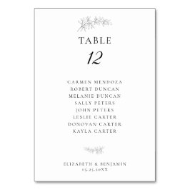 Numeração De Mesa Minimalist Botanical Wedding Seating Chart Budget