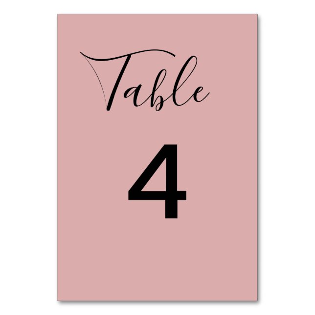 Numeração De Mesa Minimalist Dusty Pink Wedding (Frente)
