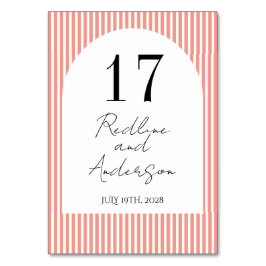 Numeração De Mesa Minimalist Elegant Tangerine Striped