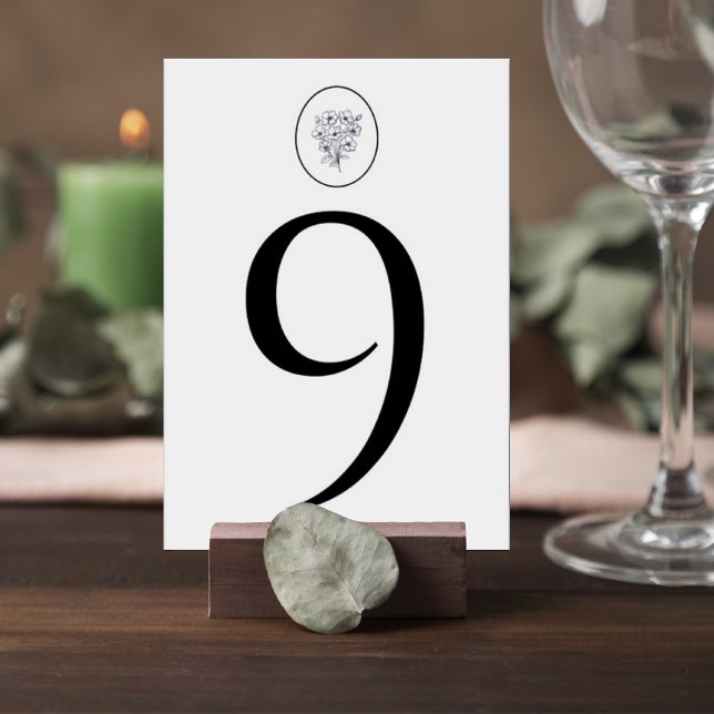 Numeração De Mesa Minimalist Gray Wedding Table Number Card (Criador carregado)