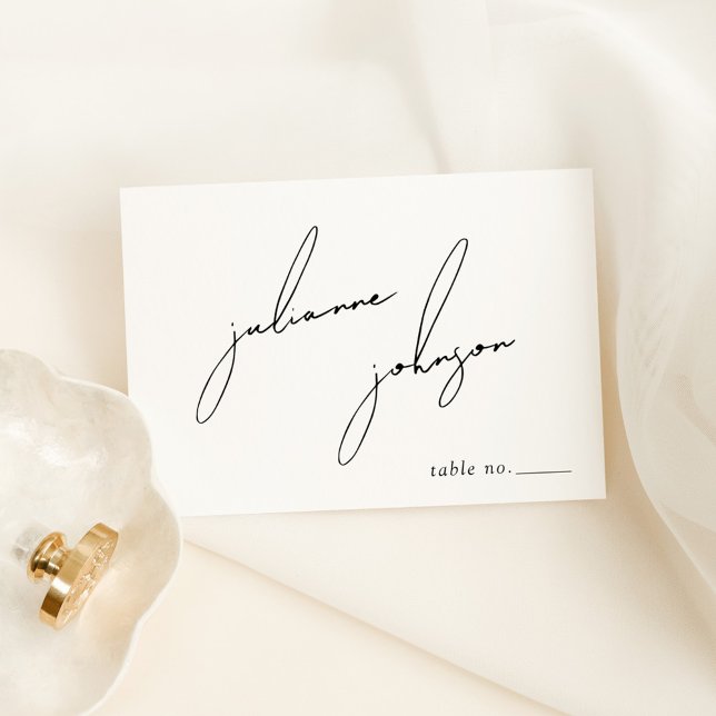 Numeração De Mesa Minimalist Modern & Whimsical Script (Criador carregado)