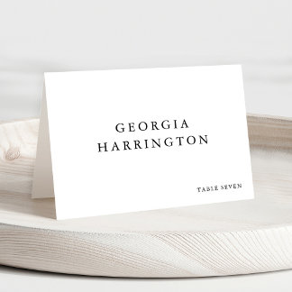 Numeração De Mesa Minimalist Monogram Guest Name Place Card