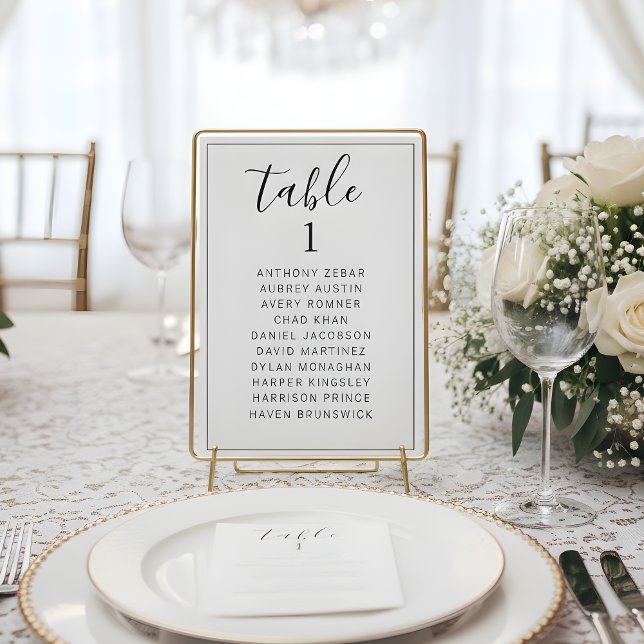 Numeração De Mesa Minimalist Table Number Seating Chart Wedding Card (Criador carregado)