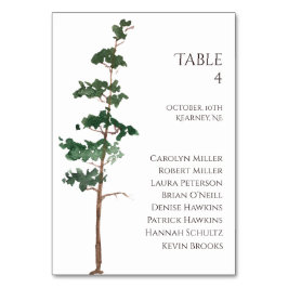 Numeração De Mesa Minimalist Watercolor Spruce Wedding