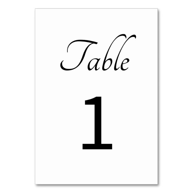Numeração De Mesa Minimalista: Branco Número da Mesa (Frente)