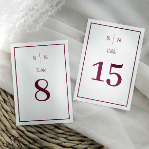 Numeração De Mesa Minimalista Chic   Casamento com Borda Branca e Bo