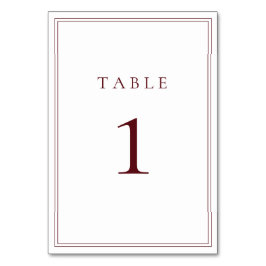 Numeração De Mesa Minimalista Clássico de Bordéus de Vinho