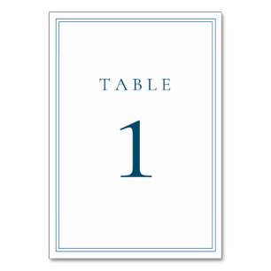 Numeração De Mesa Minimalista Clássico do Oceano Azul