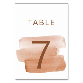Numeração De Mesa Minimalista de Brushaft de Cor de Água Moderna