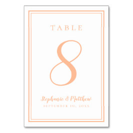 Numeração De Mesa Minimalista de Recepção de casamento Simples de Pe