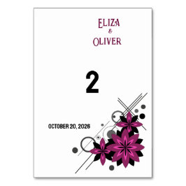 Numeração De Mesa Minimalista elegante luxo moderno floral Borgonha