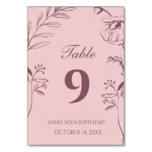 Minimalista Floral Rosa Empoeirado Aniversário de 