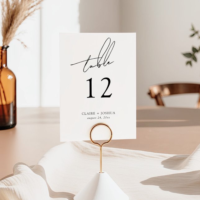 Numeração De Mesa Minimalista Moderno & Script Caprichoso (Criador carregado)
