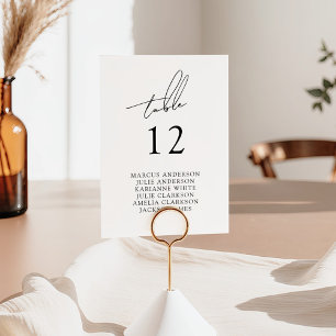 Numeração De Mesa Minimalista Moderno & Script Caprichoso