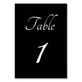 Numeração De Mesa Minimalista: Número da Mesa Preto e Cursivo