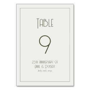 Numeração De Mesa Minimalista vintage