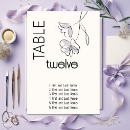 Numeração De Mesa Mínimo Moderno Floral Dusty Plum e Buff