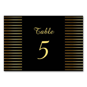 Numeração De Mesa Modelo Criativo Preto e Dourado Moderno Elegante
