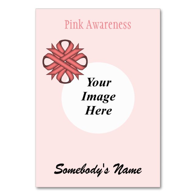 Numeração De Mesa Modelo de Clover Ribbon rosa por Kenneth Yoncich (Verso)