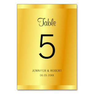 Numeração De Mesa Modelo de Roteiro Manuscrito Falso Dourado Elegant