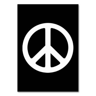 Numeração De Mesa Modelo de Símbolo de Paz Branco