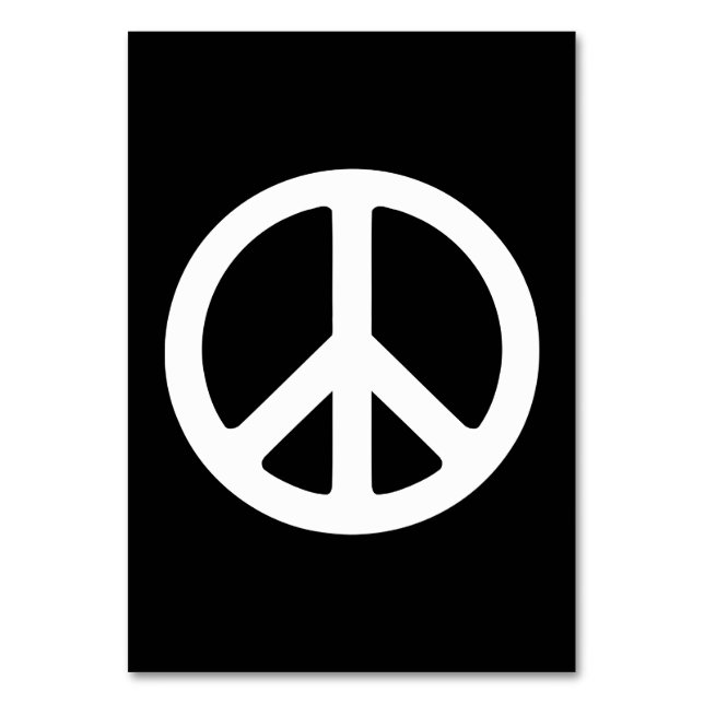 Numeração De Mesa Modelo de Símbolo de Paz Branco (Frente)