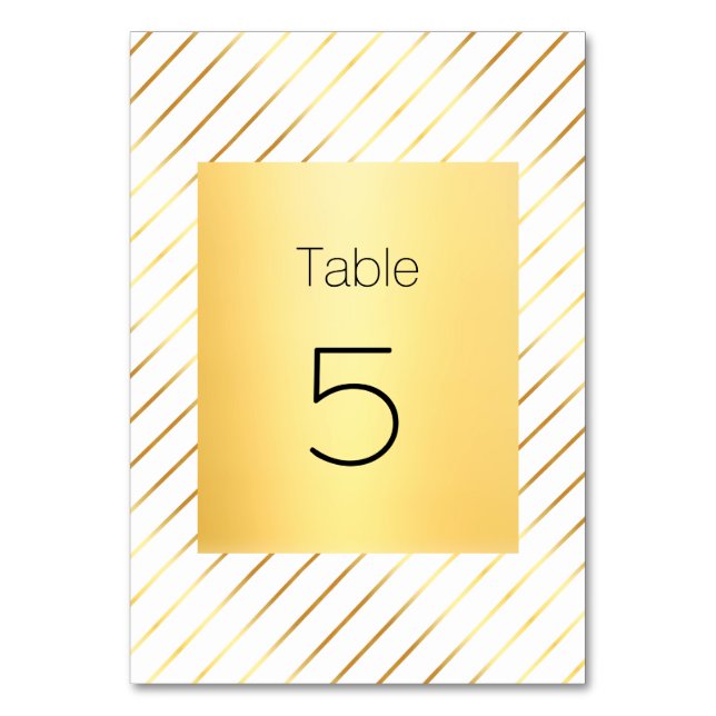 Numeração De Mesa Modelo elegante dourado manuscrito moderno (Frente)