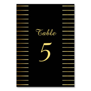 Numeração De Mesa Modelo Elegante Preto e Dourado de Letra Manuscrit