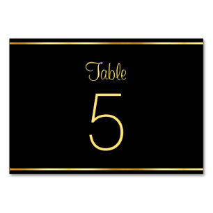 Numeração De Mesa Modelo Glamouroso Moderno Preto e Dourado Tendênci
