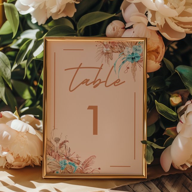 Numeração De Mesa Modern Boho Floral Wedding (Criador carregado)