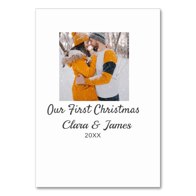 Numeração De Mesa Modern boho nosso primeiro nome de casal de Natal (Frente)