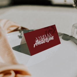 Numeração De Mesa Modern Burgundy Cream Unique Wedding Place Cards