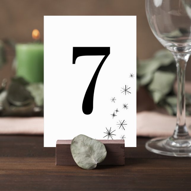 Numeração De Mesa Modern Celestial Minimalist Wedding Table Number (Criador carregado)